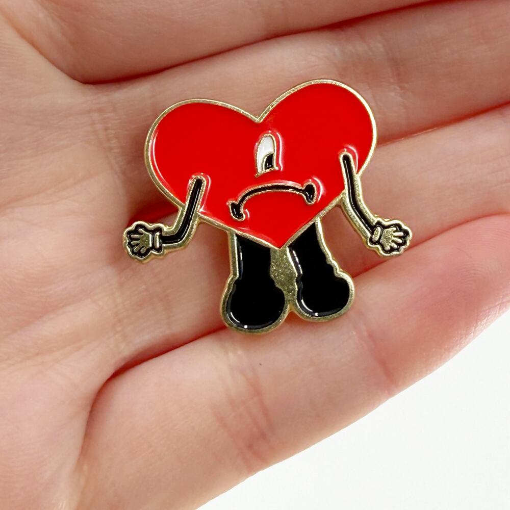 Sad Heart Y2K Emo Soft Enamel Pin Lonely Cute Aesthetic Lapel Badge